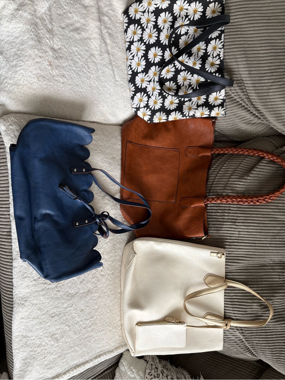 Classic Women's Tote Bag - Navy, Tan, Cream, Black Floral